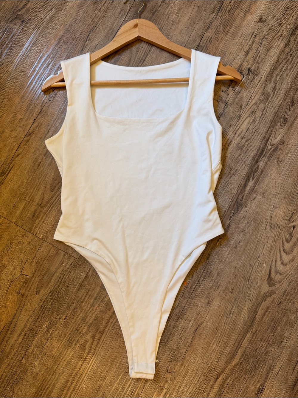 Classic Square-Neck Cream Bodysuit